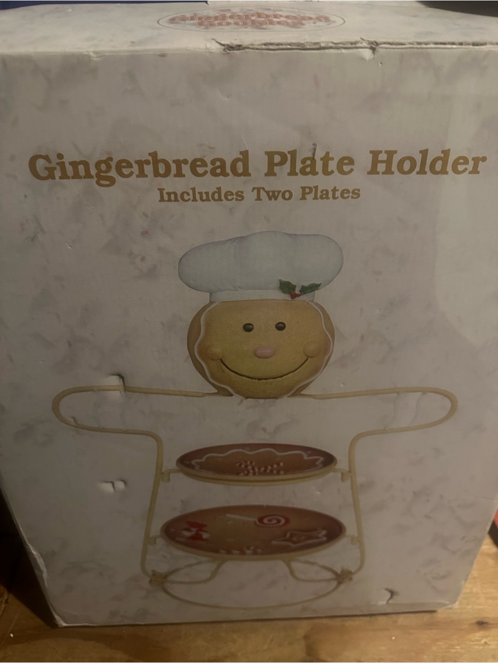 Cracker Barrel Gingerbread Plate Holder with Two Plates - new